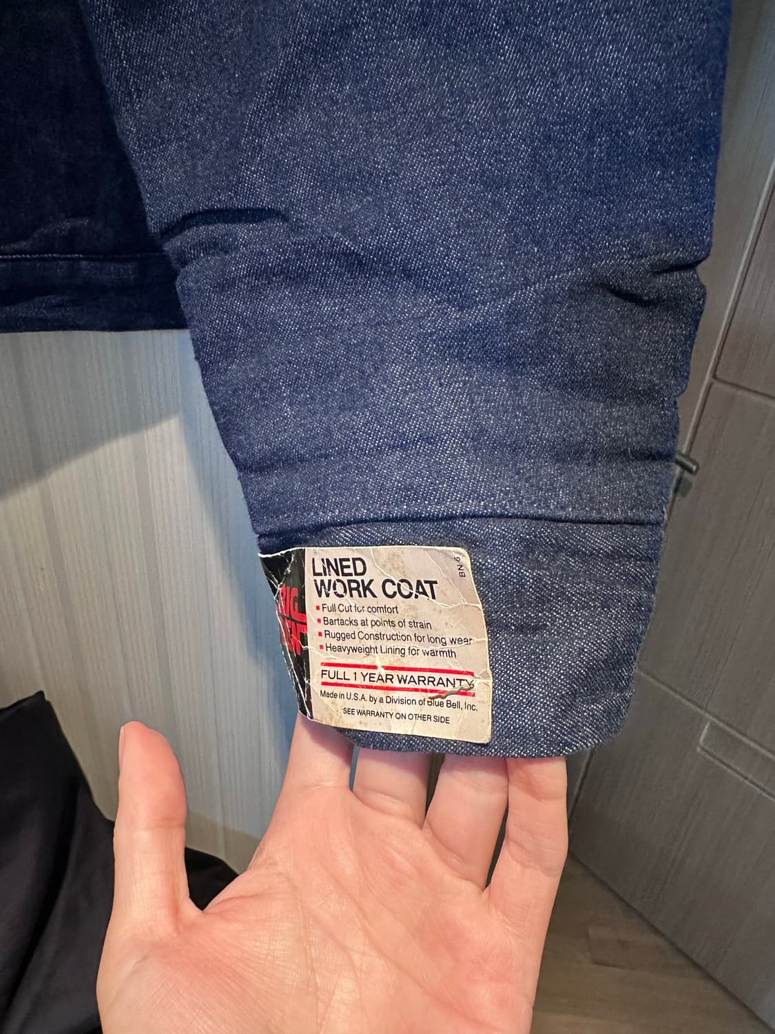 70s 데드스탁 랭글러 wrangler사의 데님 워크자켓 상품이미지4