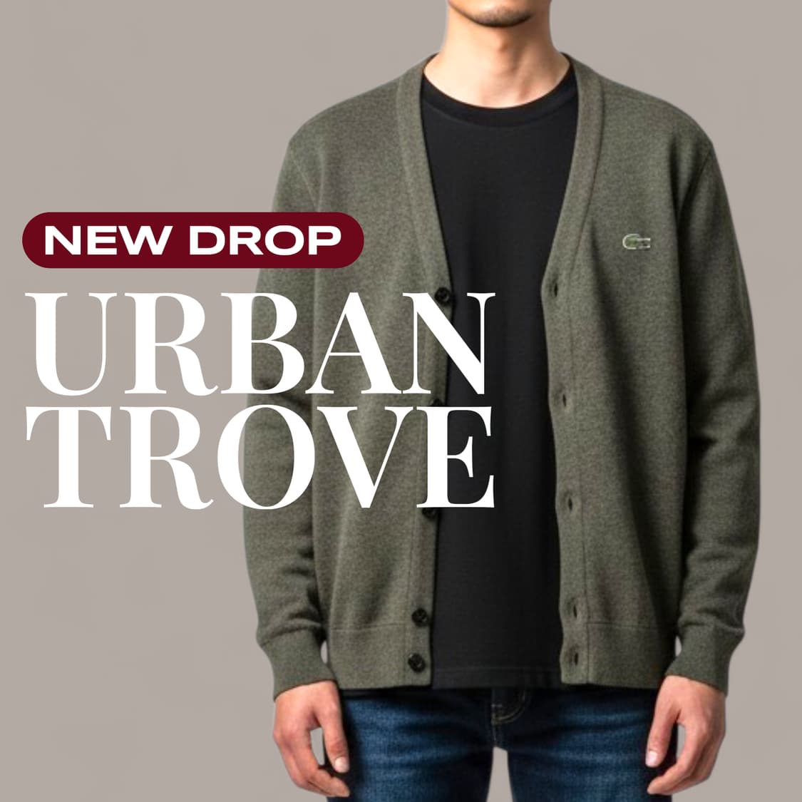 라코스테 브이넥 울니트 가디건 95 상품이미지1