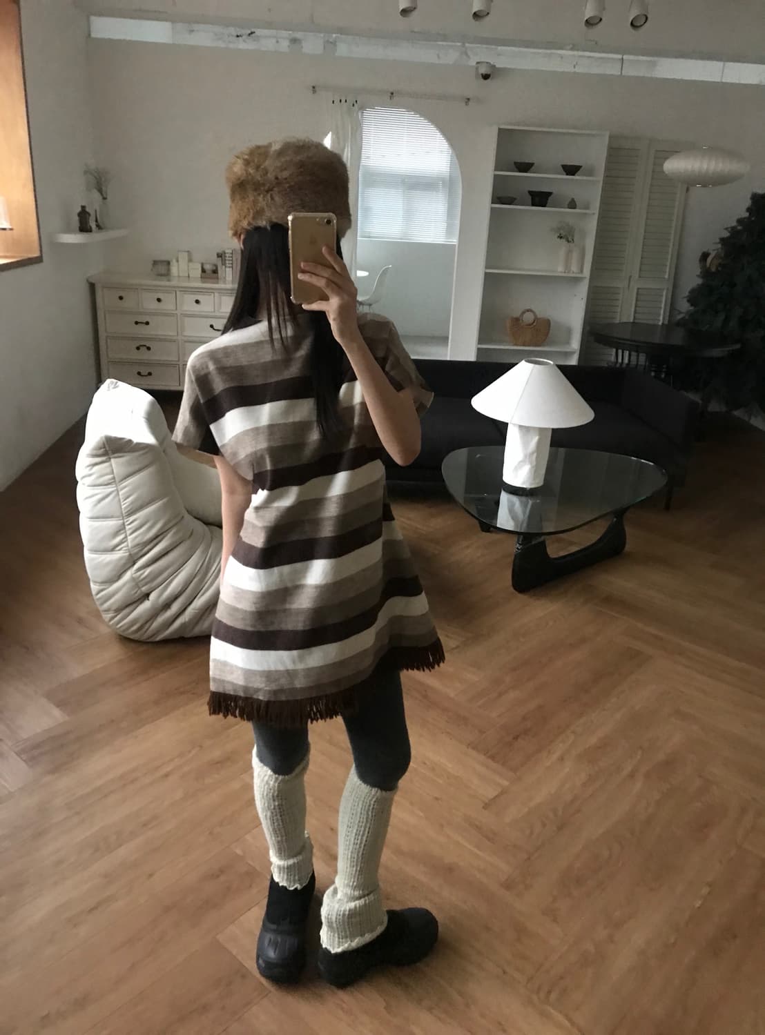 vintage stripe pattern tassel one-piece 상품이미지1