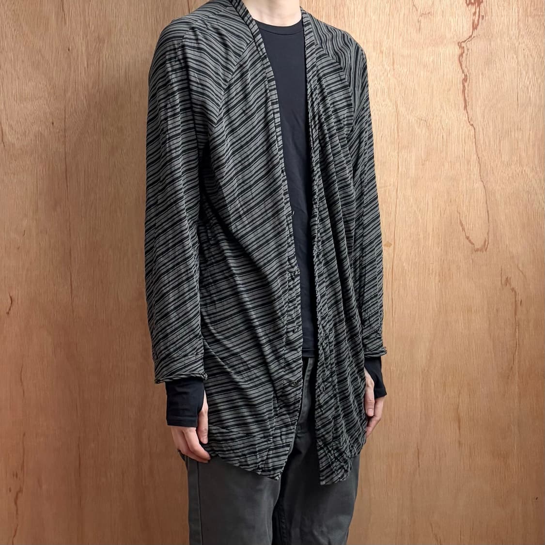 비리디안 사선 패턴 가디건 상품이미지2