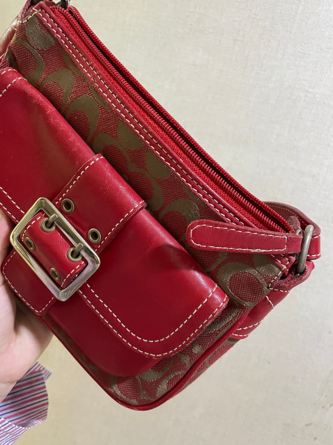 COACH 코치 레드 숄더백 토트백 가방 대장 상품이미지9