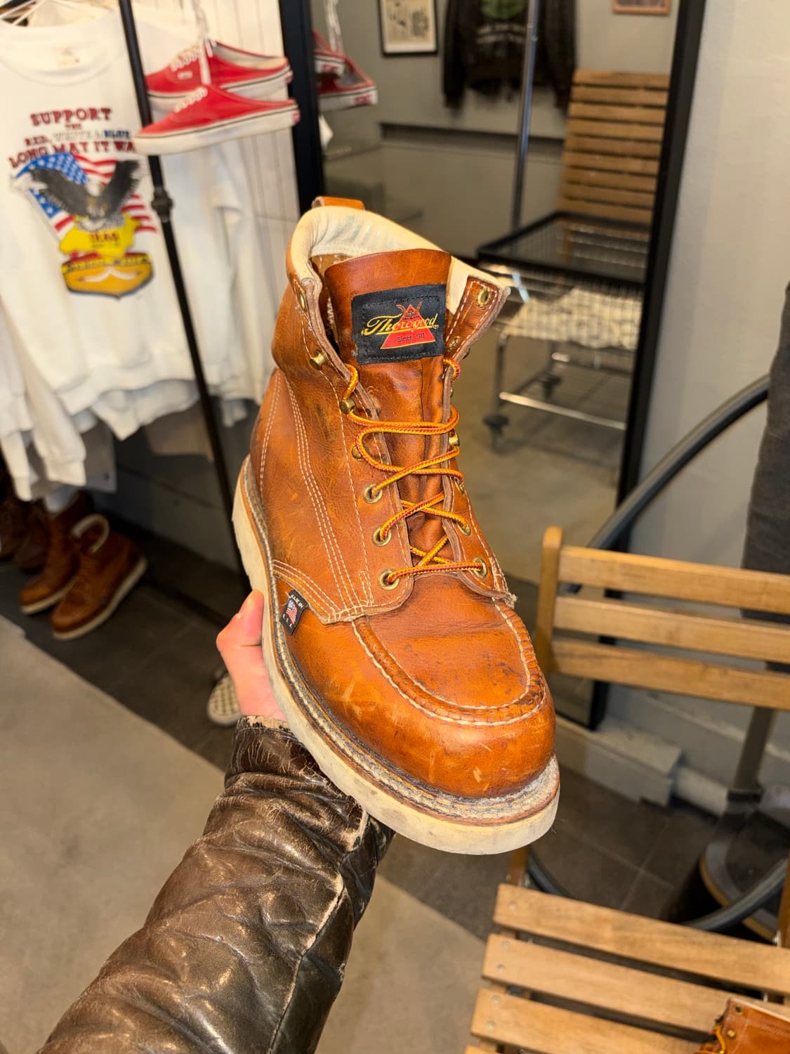 Thorogood USA moc toe leather boots (8E) 상품이미지6