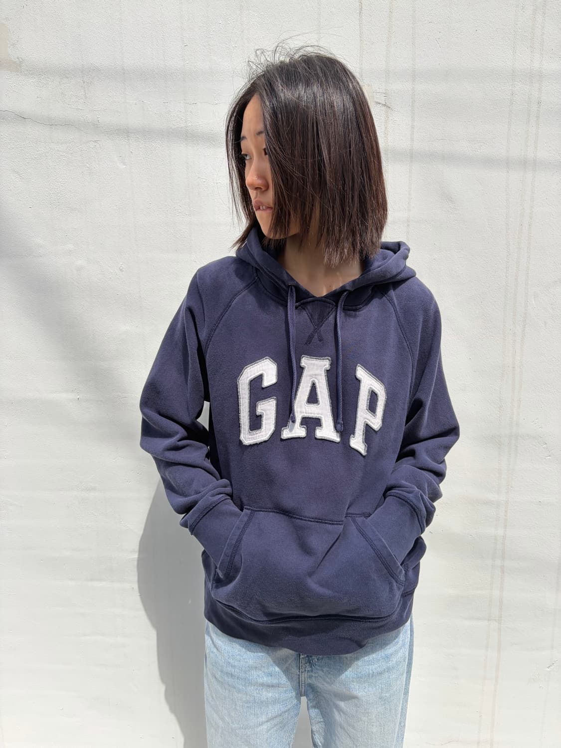 Gap 네이비 로고 후드티 S 상품이미지2