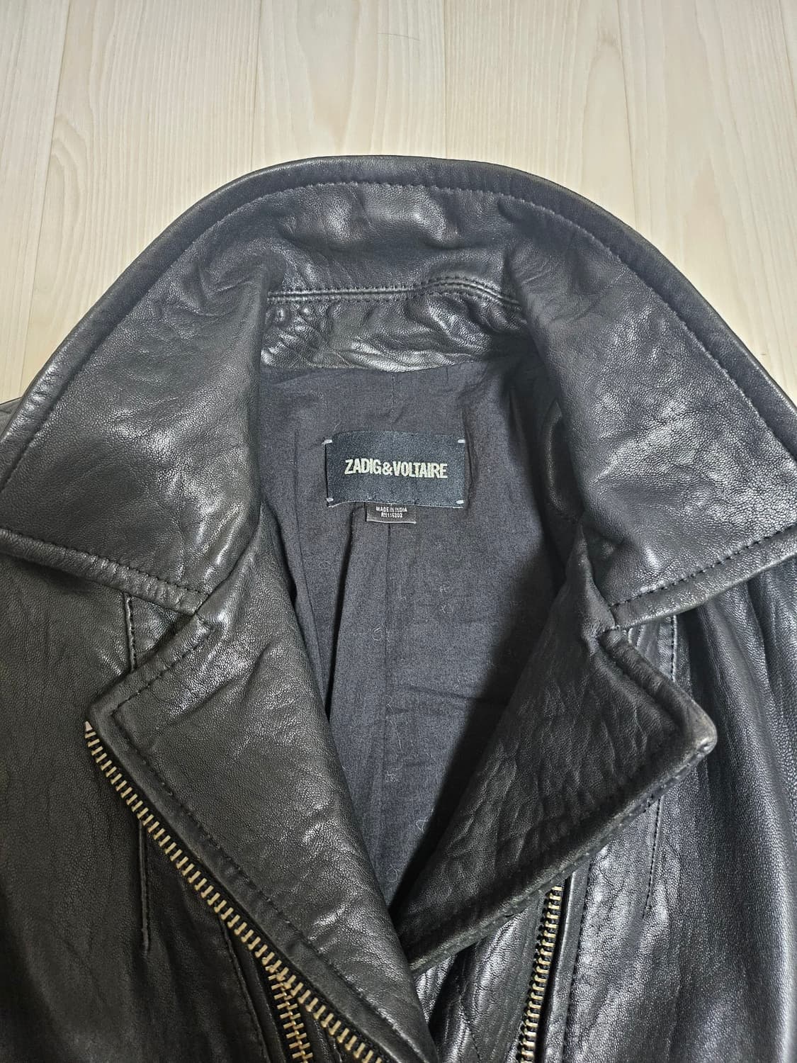 Zadig & Voltaire 블랙 가죽 라이더 자켓 상품이미지4