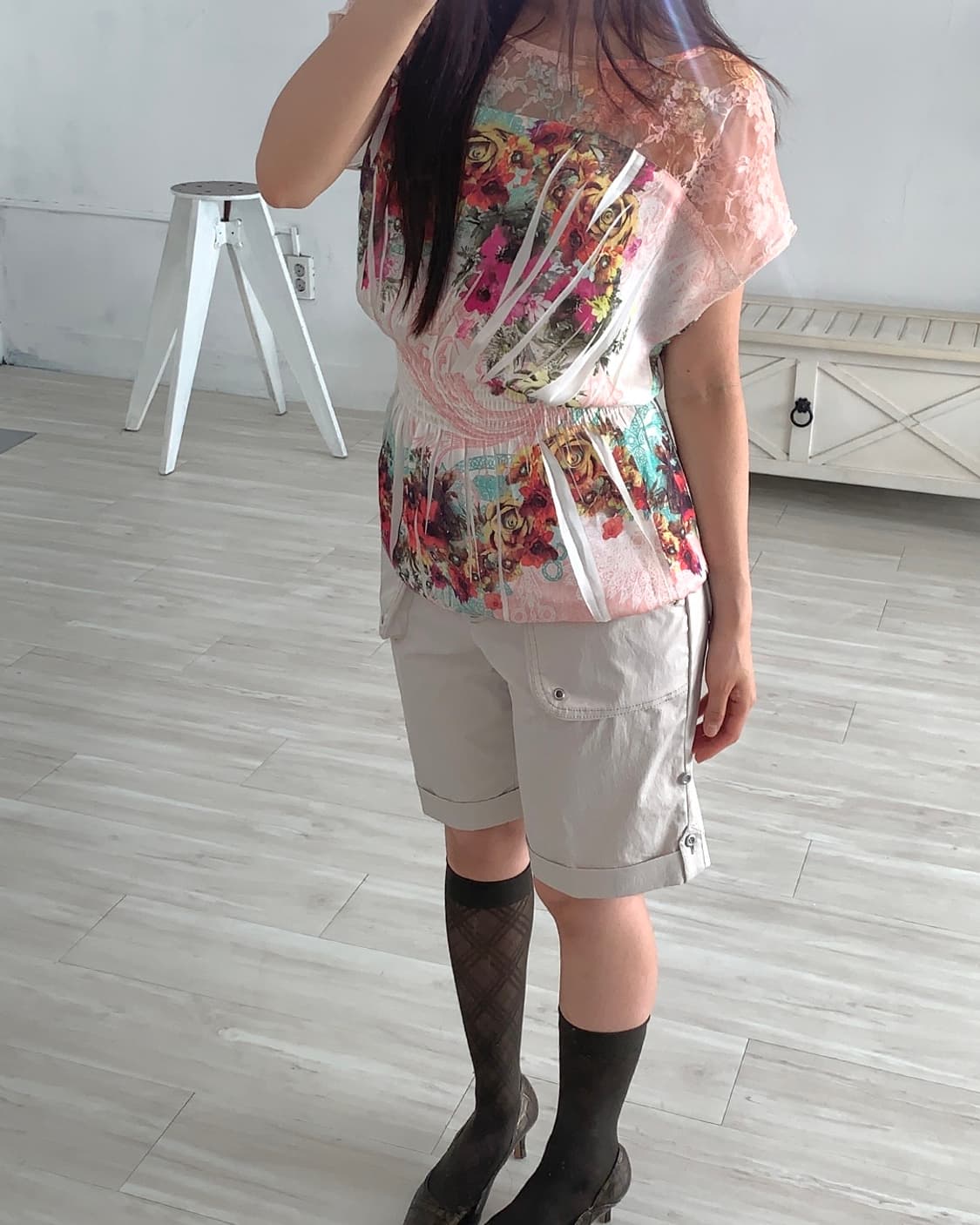 Light Beige 3D Pocket Detail Short Pants 상품이미지6