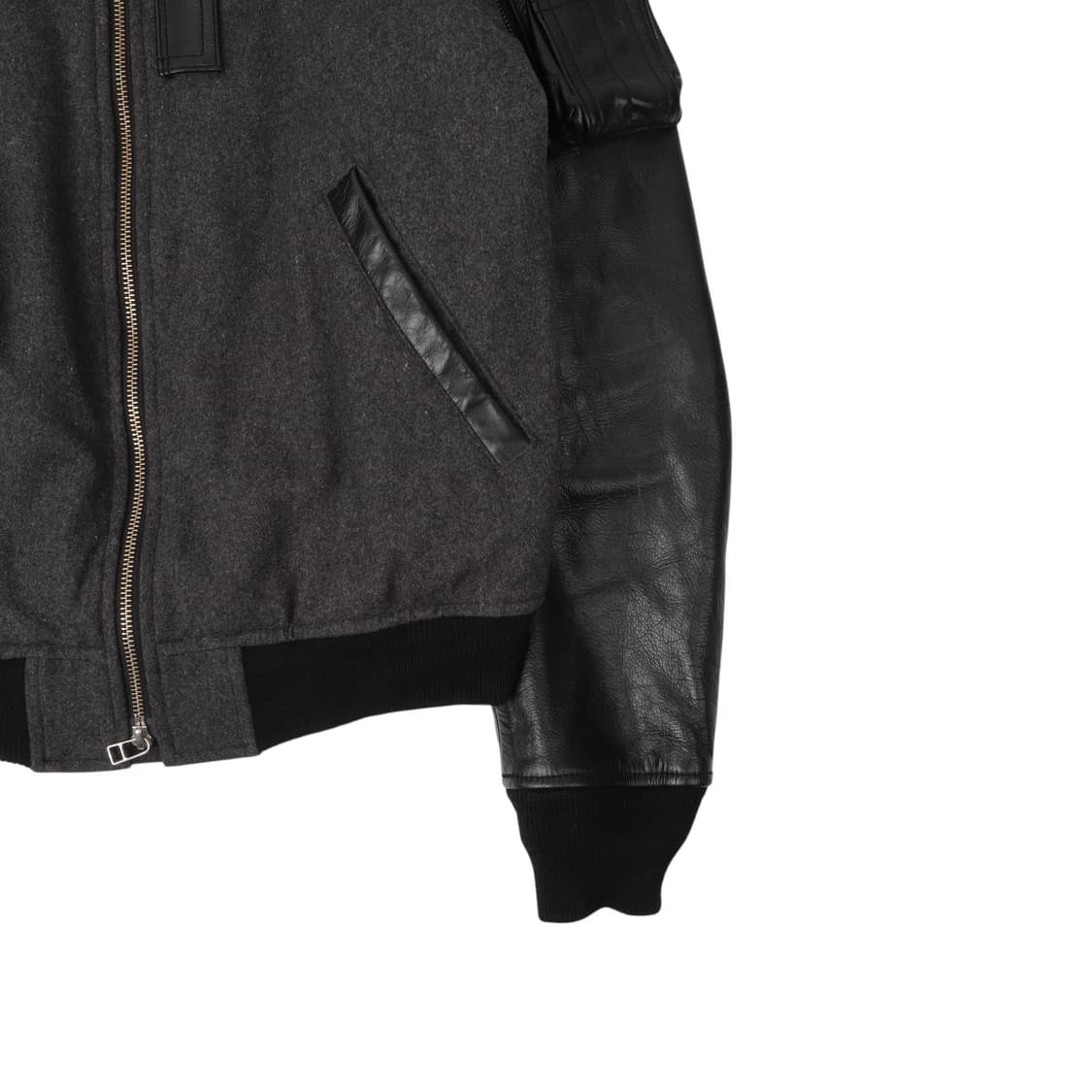 알파인더스트리 카우 레더 암 울 ma-1 자켓 상품이미지4