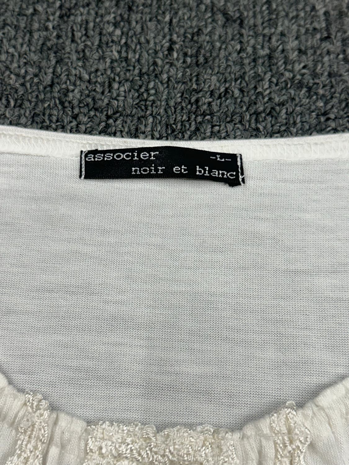 L)Japanese vintage 여성 레이스 디테일 블라우스 티셔츠 상품이미지3