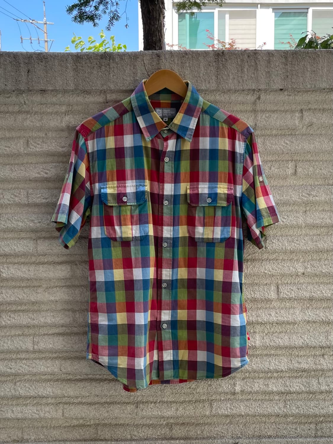 00’s stussy 롤업 체크셔츠 상품이미지1