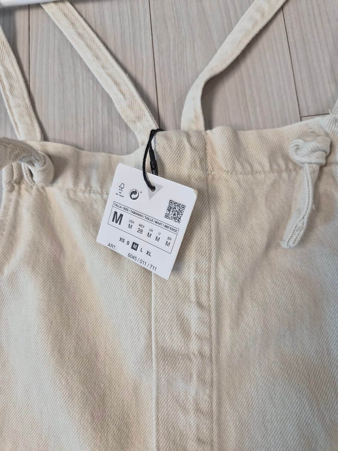 [새상품] 자라(ZARA) 코튼 멜빵 오버롤 (크림/아이보리) 상품이미지3