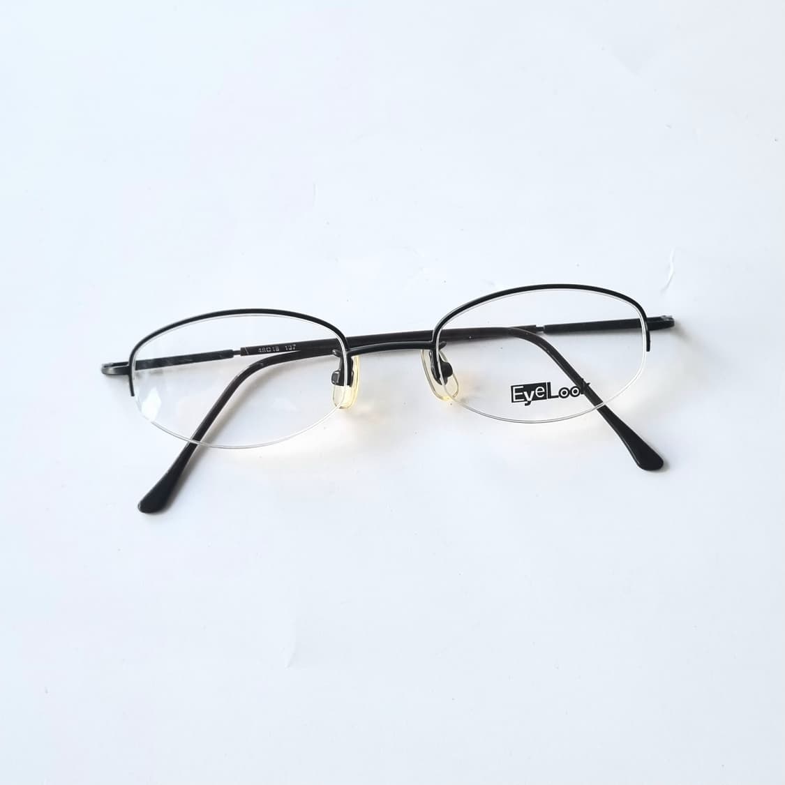 데드스탁 긱시크 무드 슬림 블랙 반무테 타원형 안경테 775 상품이미지1