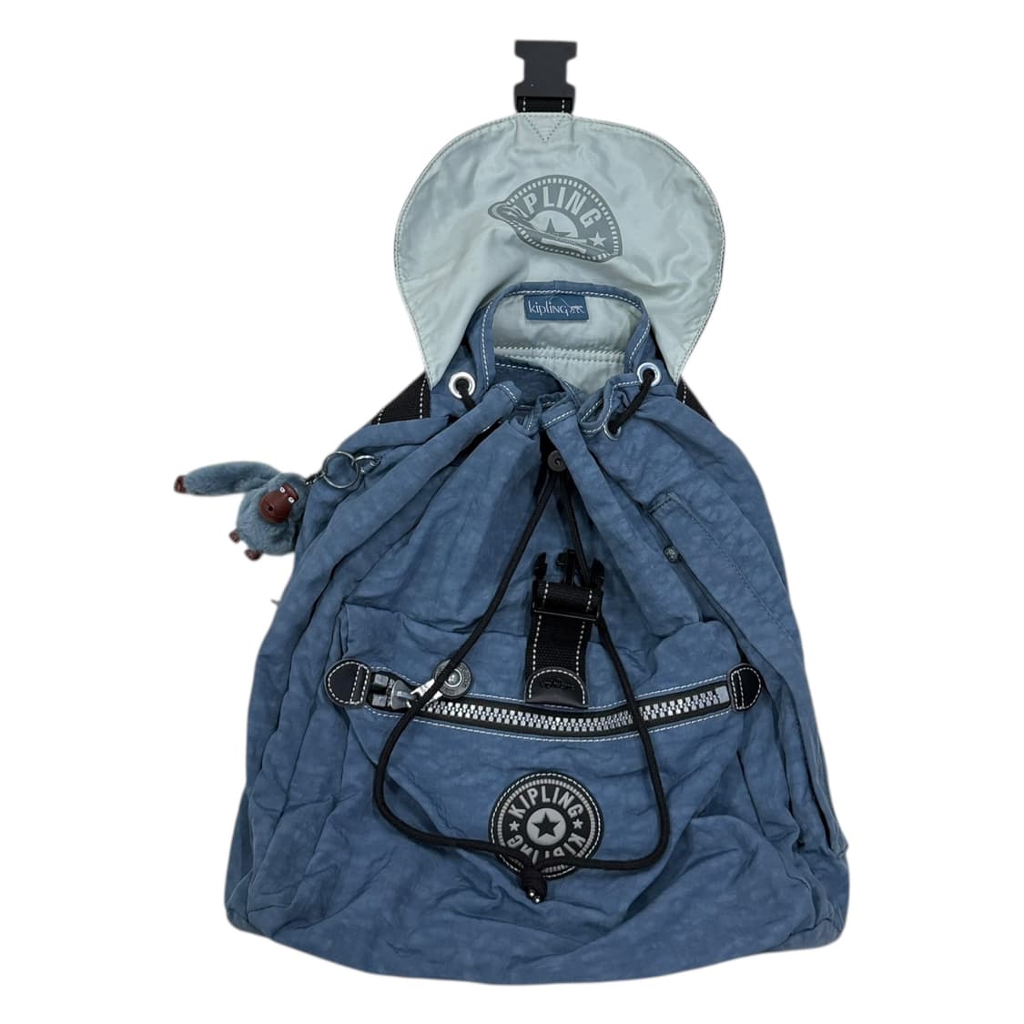 키플링 빈티지 빅로고 복조리 포켓 백팩 가방 라이트블루 소라 상품이미지3