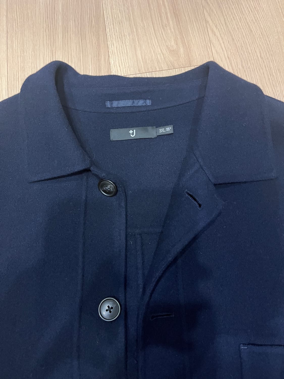 유니클로x질샌더 Uniqlo +J 네이비 울 코트 (3XL) 상품이미지4