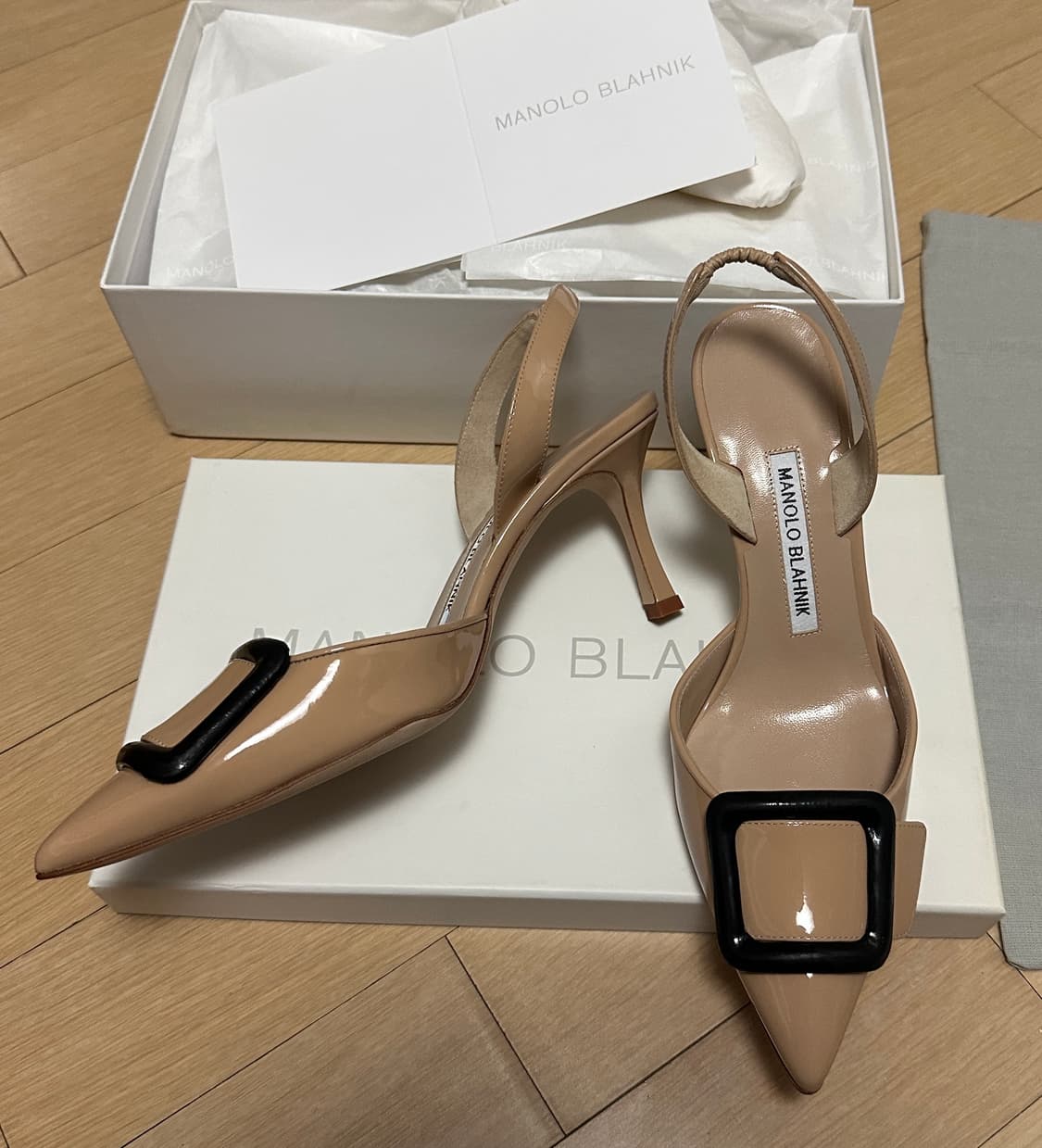 마놀로 블라닉 메이 슬링백 페이던트 미들힐 36eu 상품이미지3