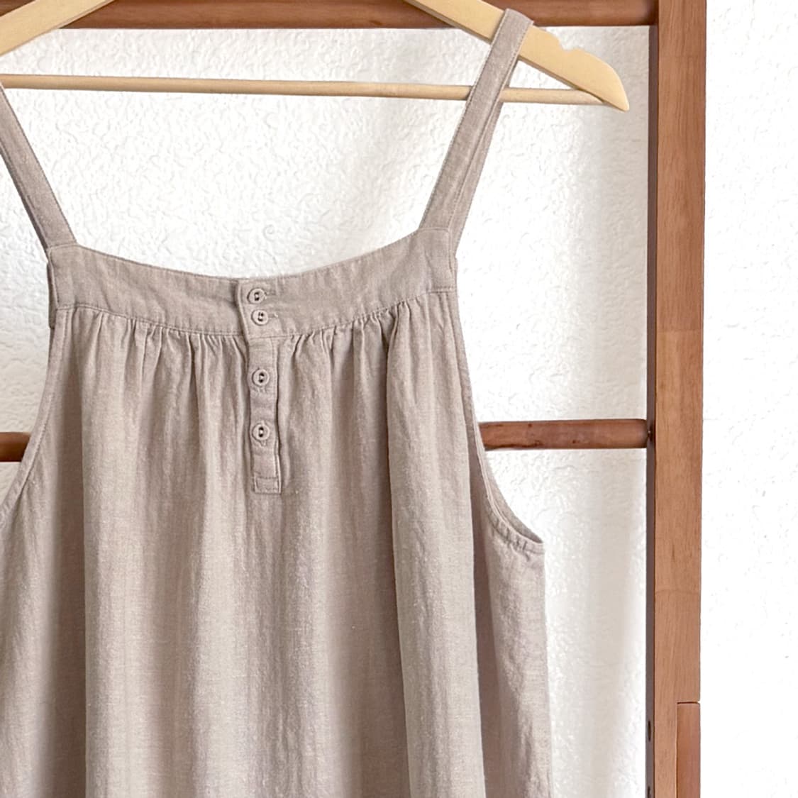 오트밀 소녀 버튼 드레스 상품이미지2