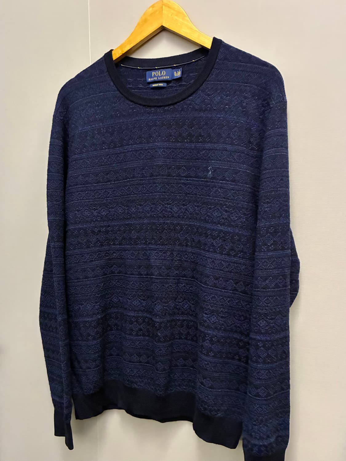 (L~XL)폴로랄프로렌 노르딕 페어아일 메리노울 크루넥 니트 네이비 상품이미지2