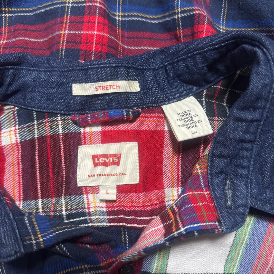 리바이스 아수라 멀티컬러 체크셔츠 L 상품이미지4