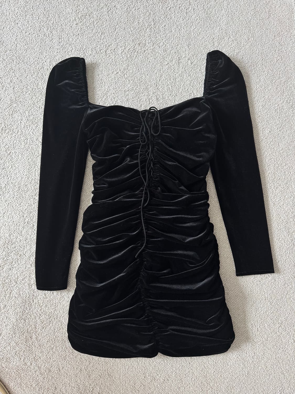 Zara Velvet Dress Lace up 자라 벨벳원피스 상품이미지3