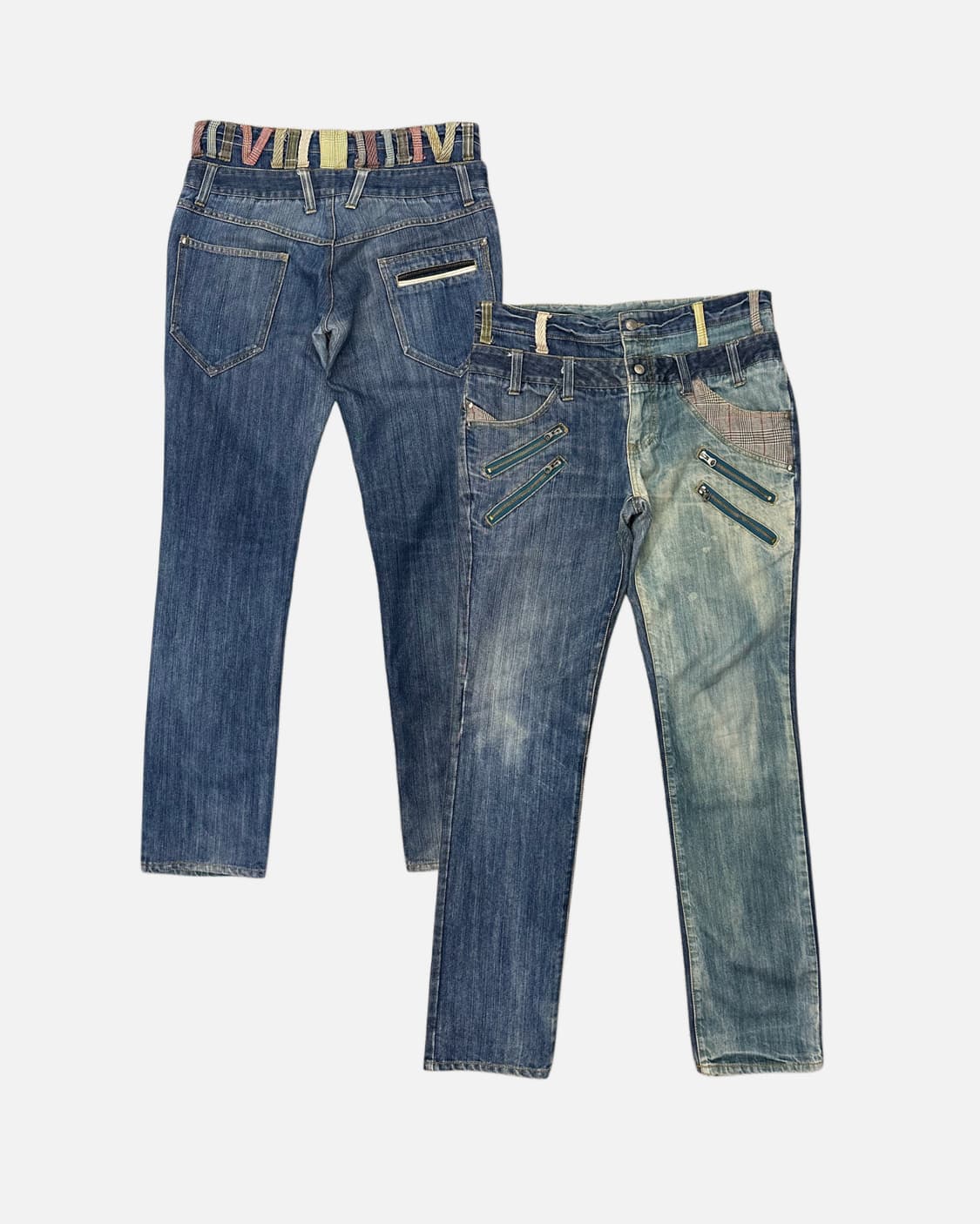 AMP double weist 2-tone punk jean 상품이미지1