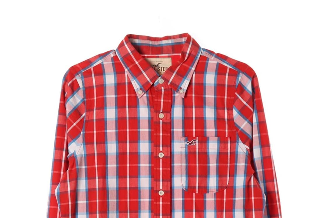 홀리스터 클래식 레드 체크 버튼다운 셔츠 M 상품이미지3
