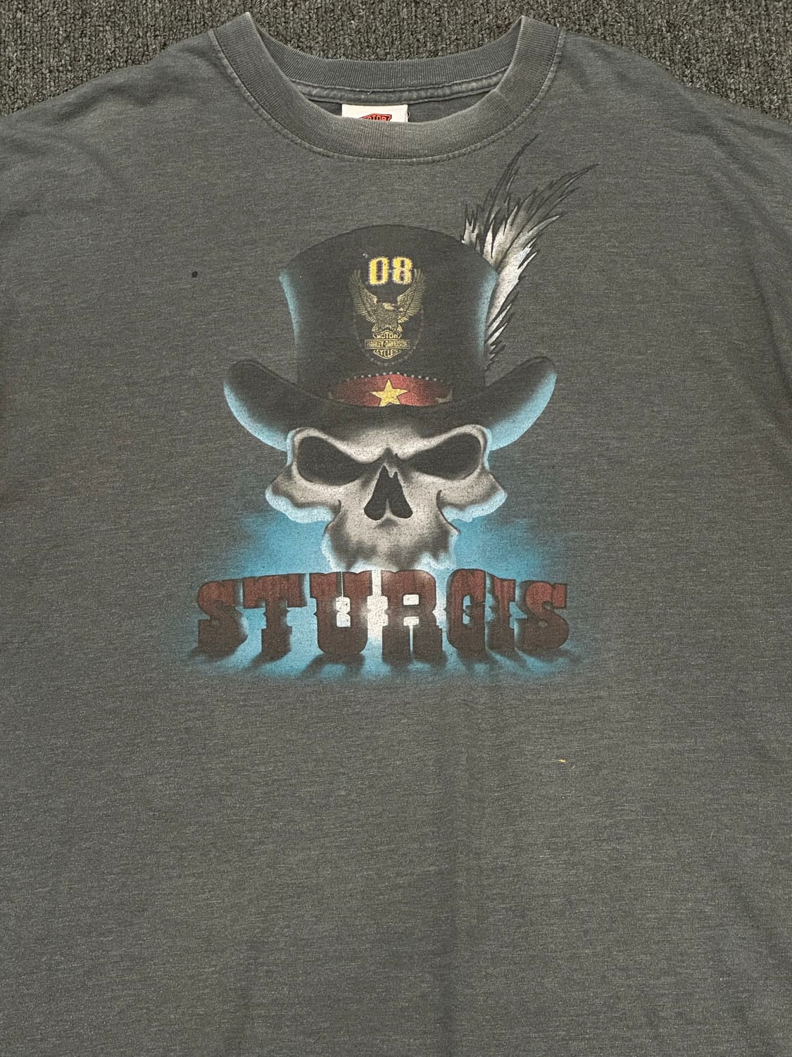 XL)할리데이비슨 스터지스 20주년 빈티지 프린팅 반팔 상품이미지2