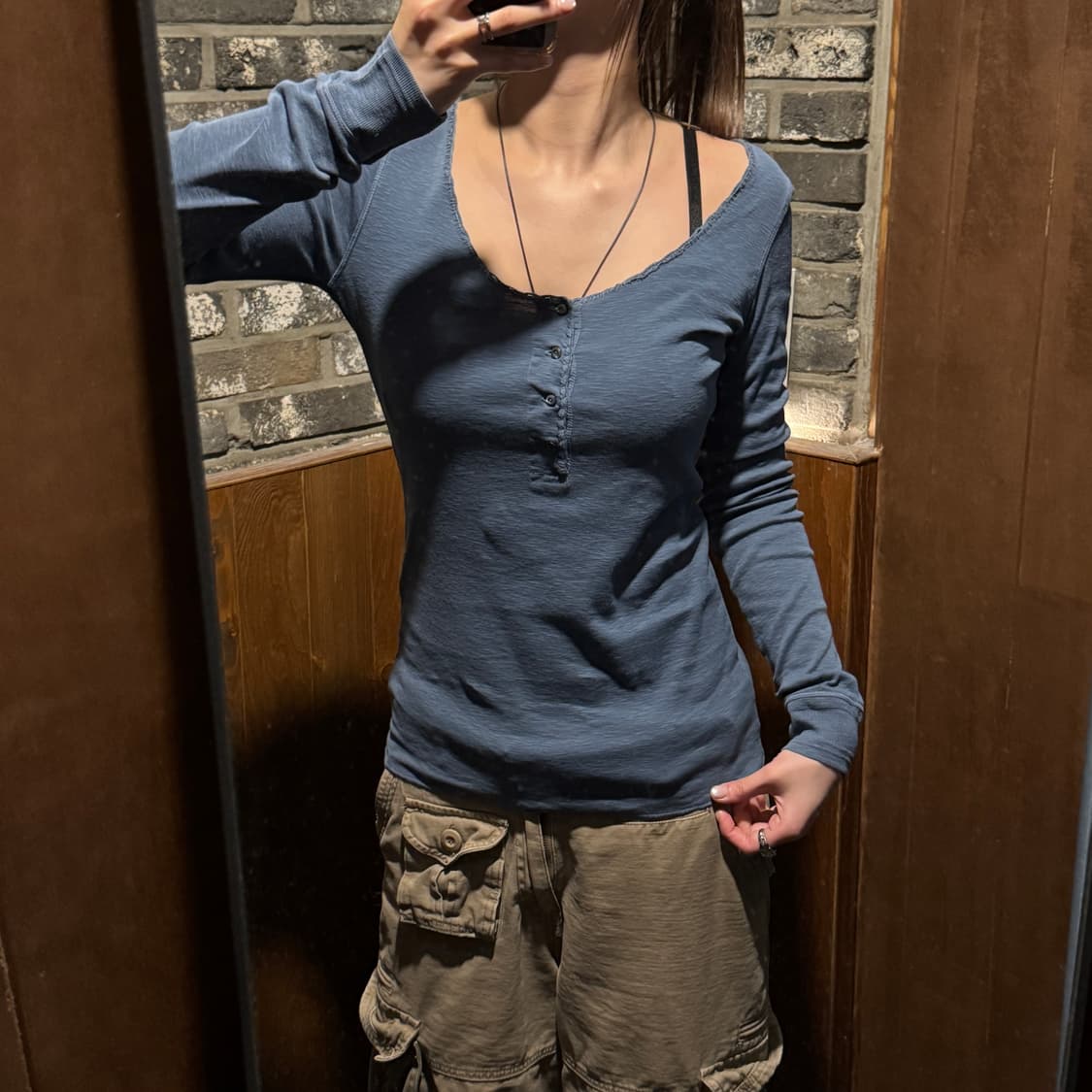 M) 폴로 랄프로렌 와이드넥 헨리넥 슬러브 티셔츠 상품이미지7