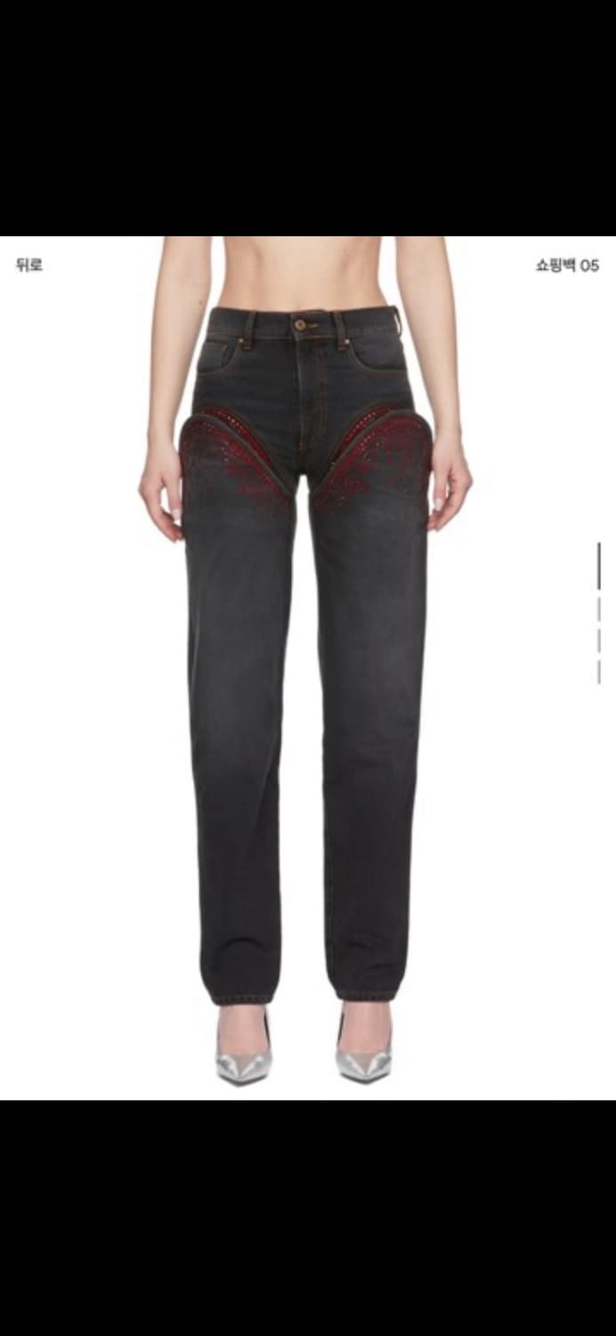 Y/project 컷아웃 라인스톤 진 rhine stone jeans 상품이미지1