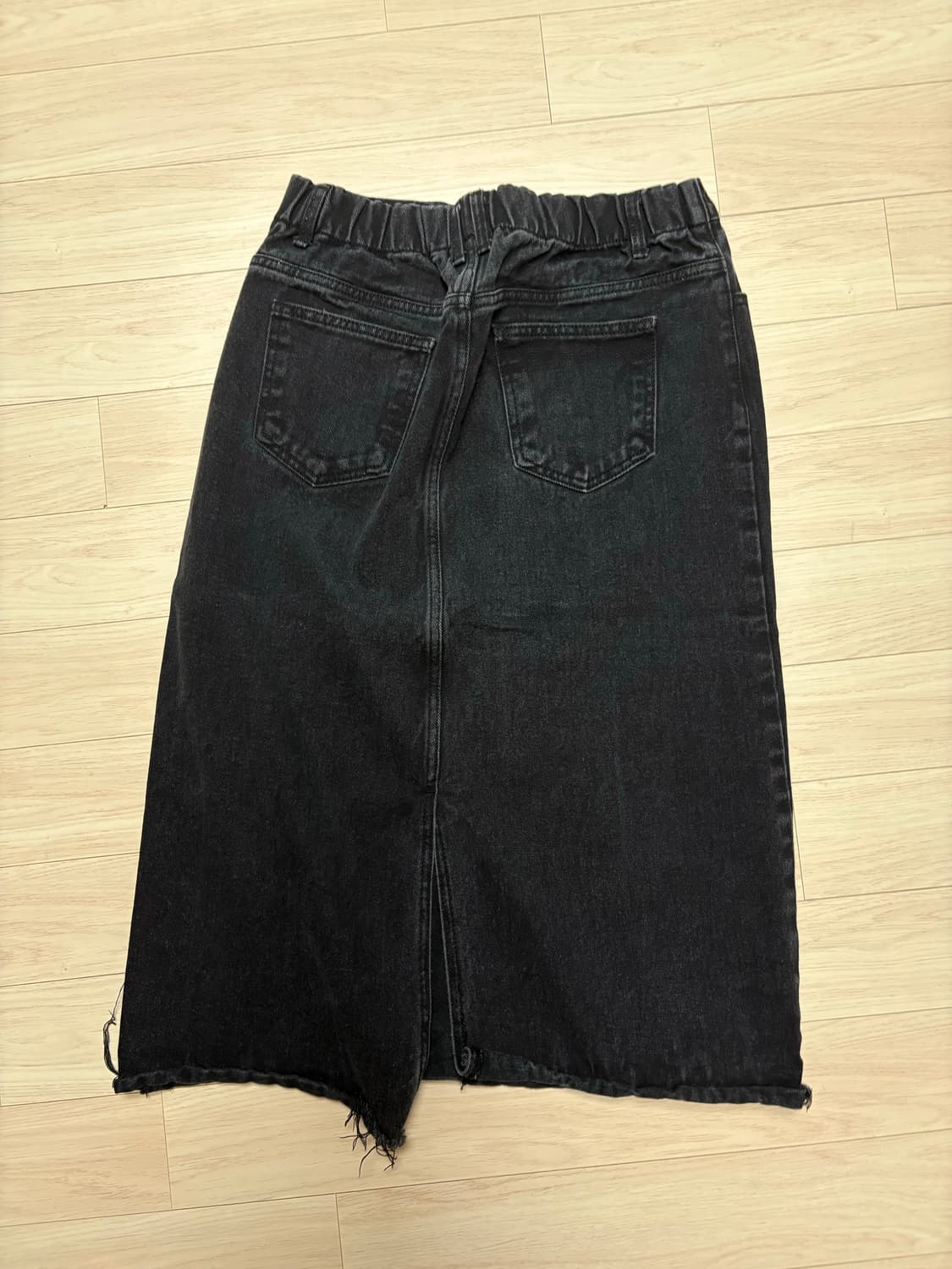 블랙 데님 롱 스커트 상품이미지2