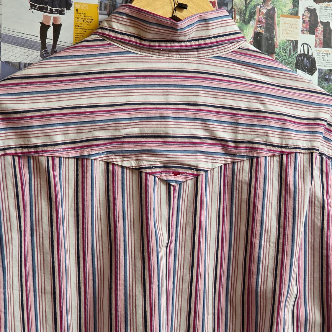 JPN 블루 핑크 스트라이프 셔츠 상품이미지6