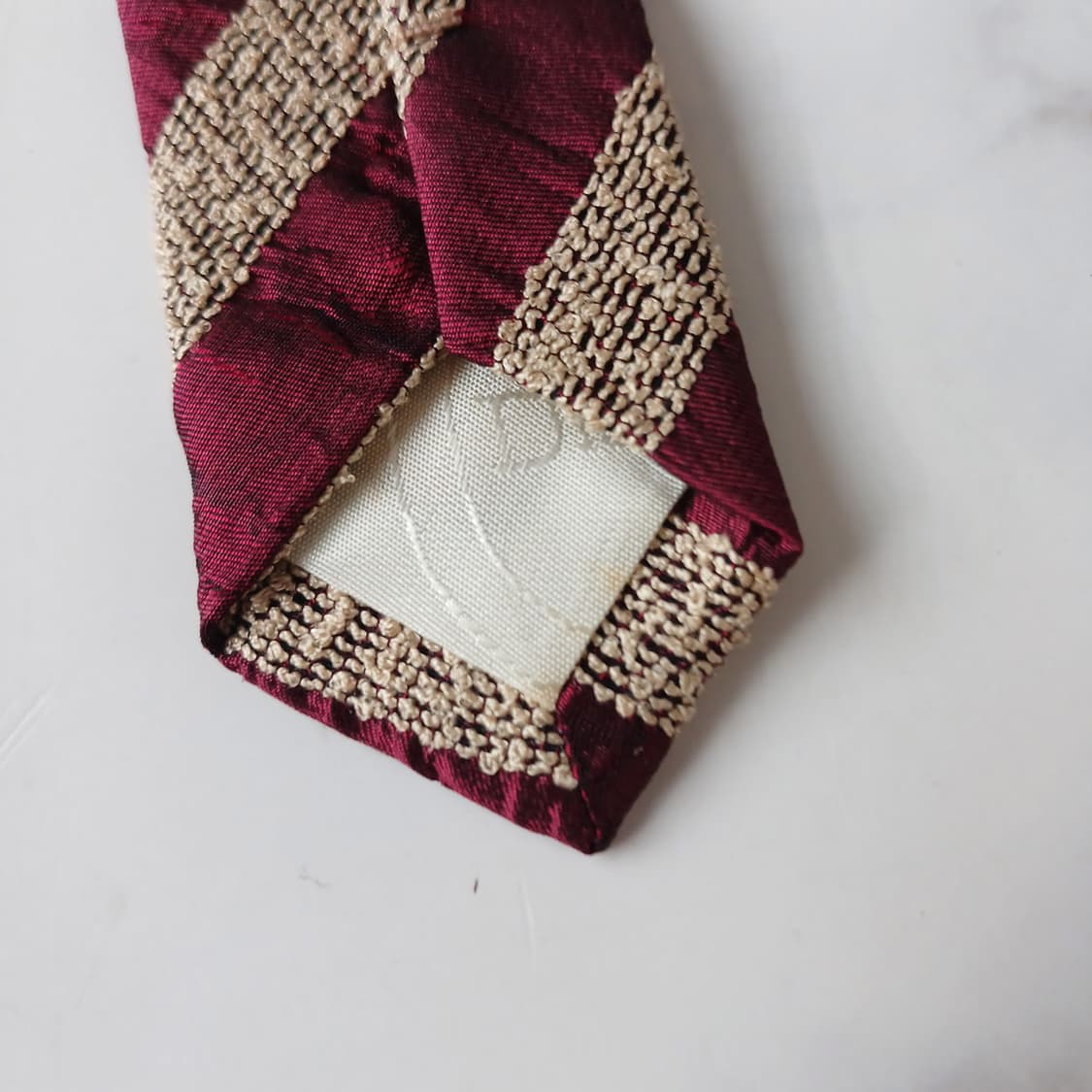 크리스찬 디올 버건디 스트라이프 넥타이 9.7cm A등급 A19801 상품이미지8