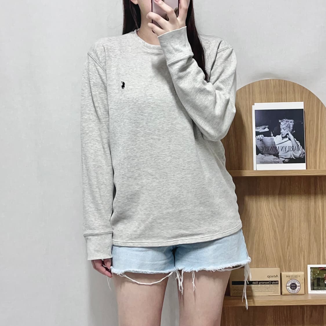 [정품] 폴로 오트밀 / 블랙포니 와플티 [ M ] 상품이미지2