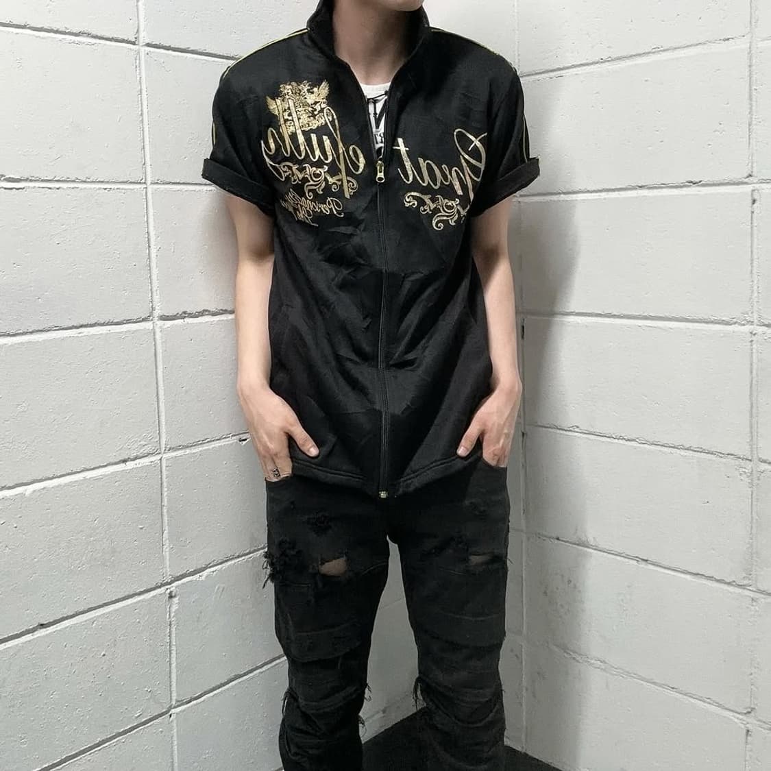 Punk back printing zip up  상품이미지1