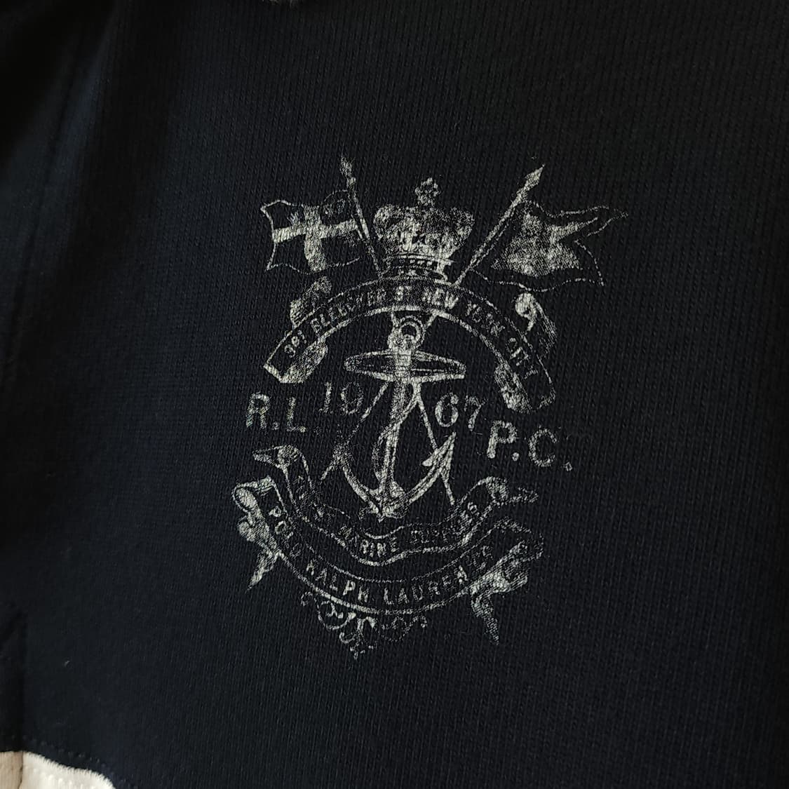 폴로 랄프로렌 카라티 맨투맨 럭비 스웻셔츠 닻 로고 컬러블록 M 상품이미지6