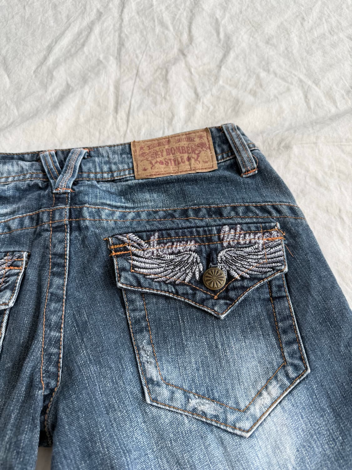 스카이봄버 와투케 y2k 자수 반바지 상품이미지2