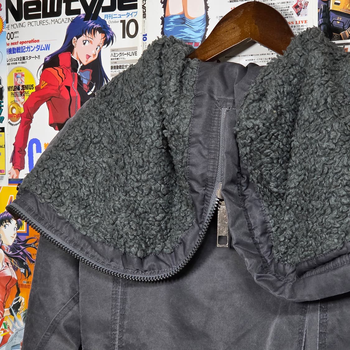 빈티지 워싱 차콜 MA-1 패디드 누빔 하이넥 점퍼 상품이미지9