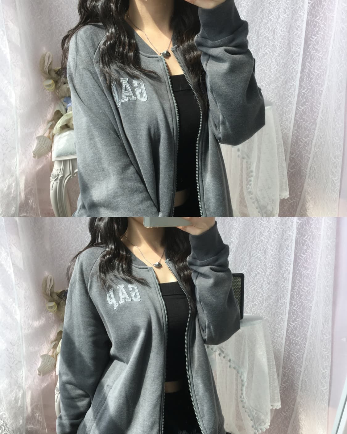 GAP charcoal zip up 상품이미지1