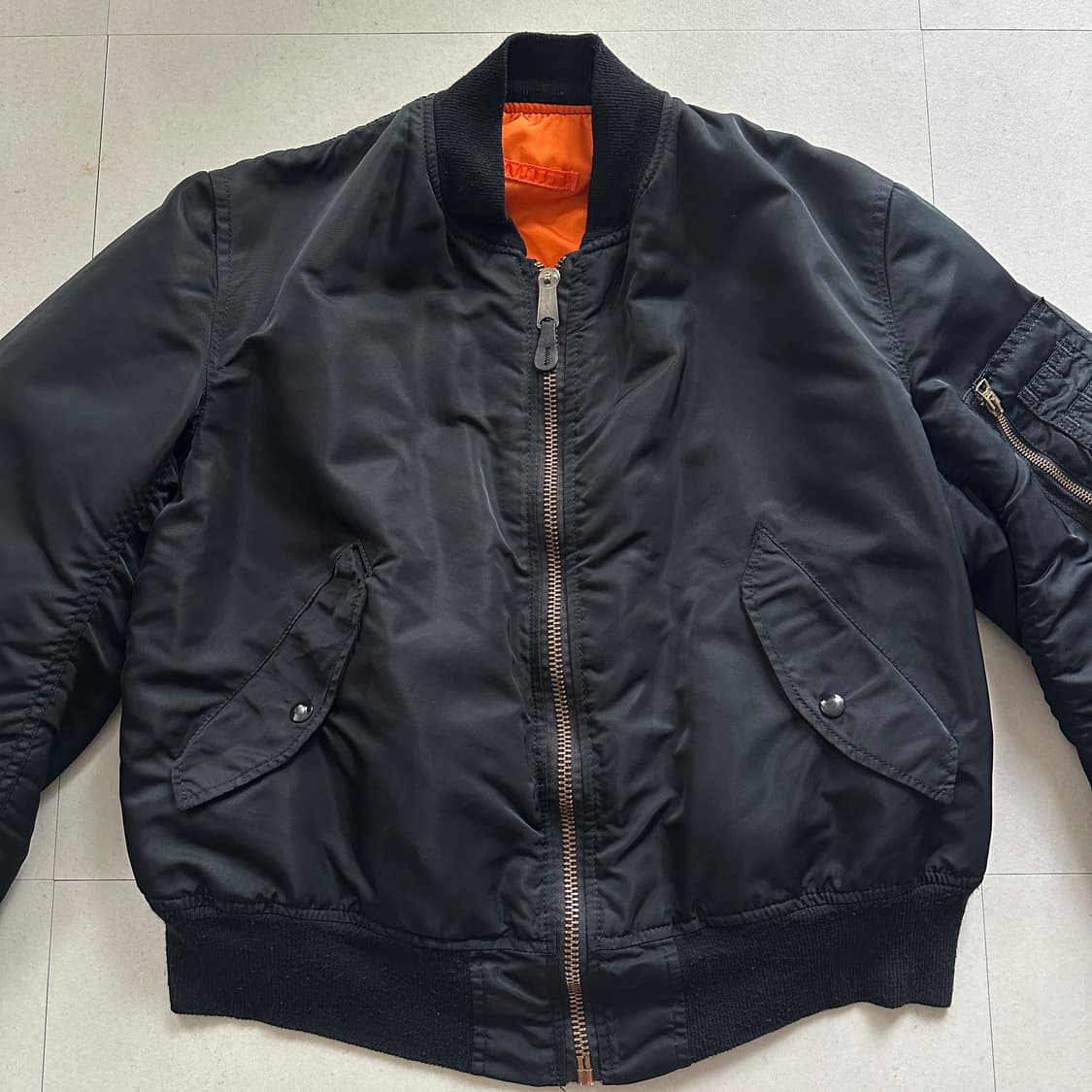 90s 알파인더스트리 MA-1 MADE IN USA 블랙 L 상품이미지2