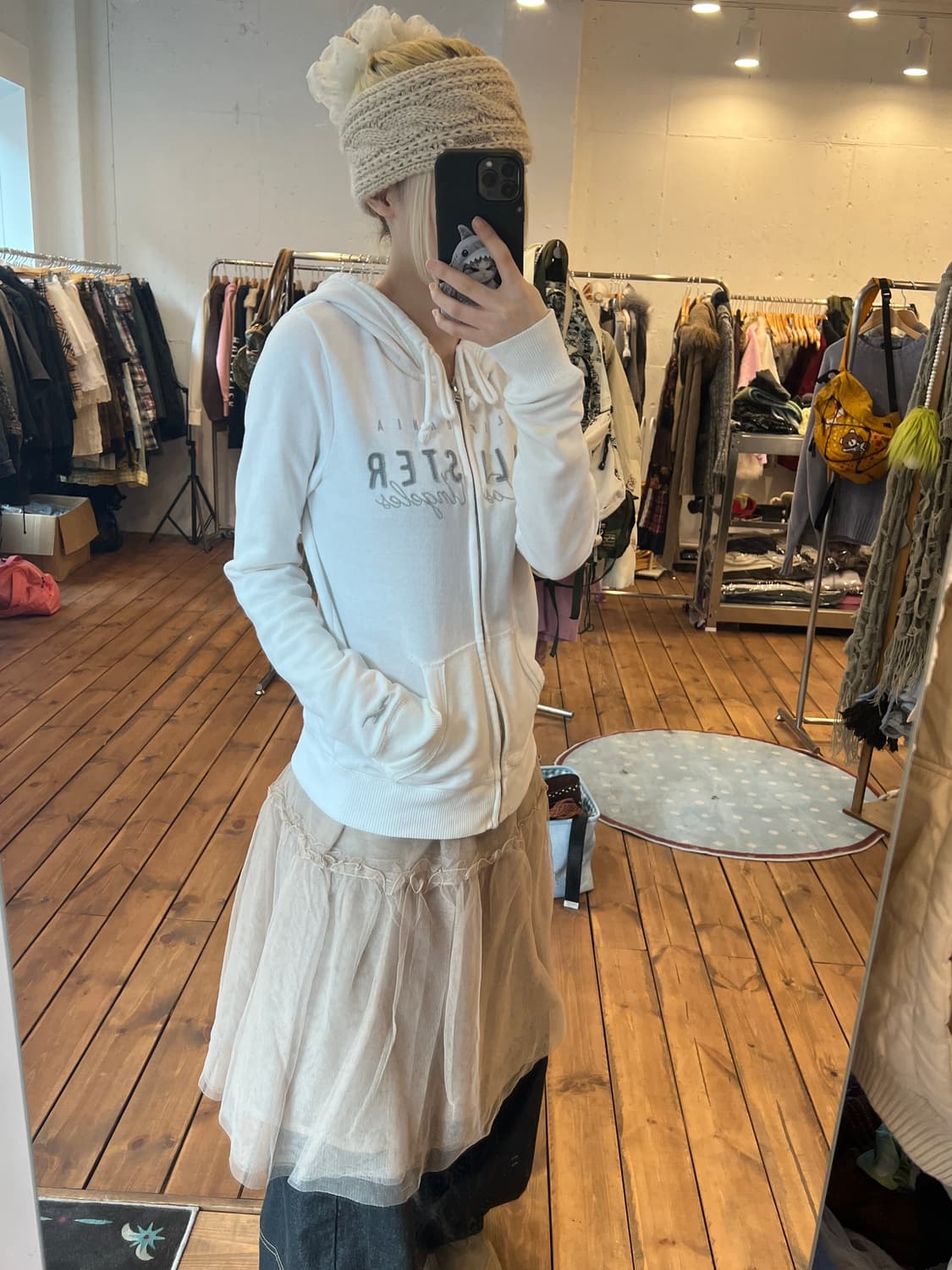 Hollister 화이트 패치 후드집업 상품이미지5