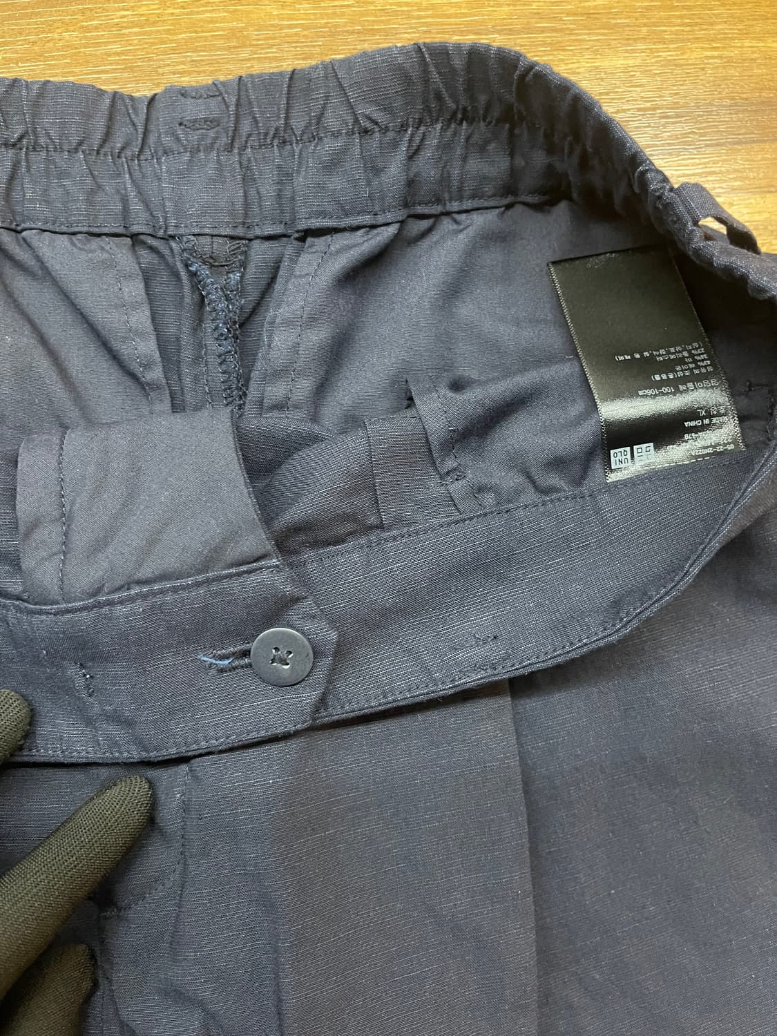 유니클로 네이비 와이드 린넨 팬츠 반바지 XL(밴딩) 상품이미지5