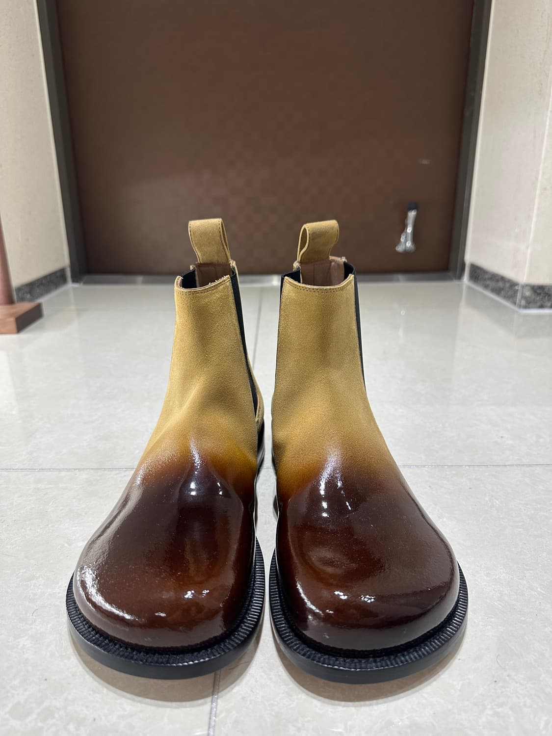 [정품, 새상품/EU 41] 로에베 캄포 첼시부츠 스웨이드 투톤 상품이미지2