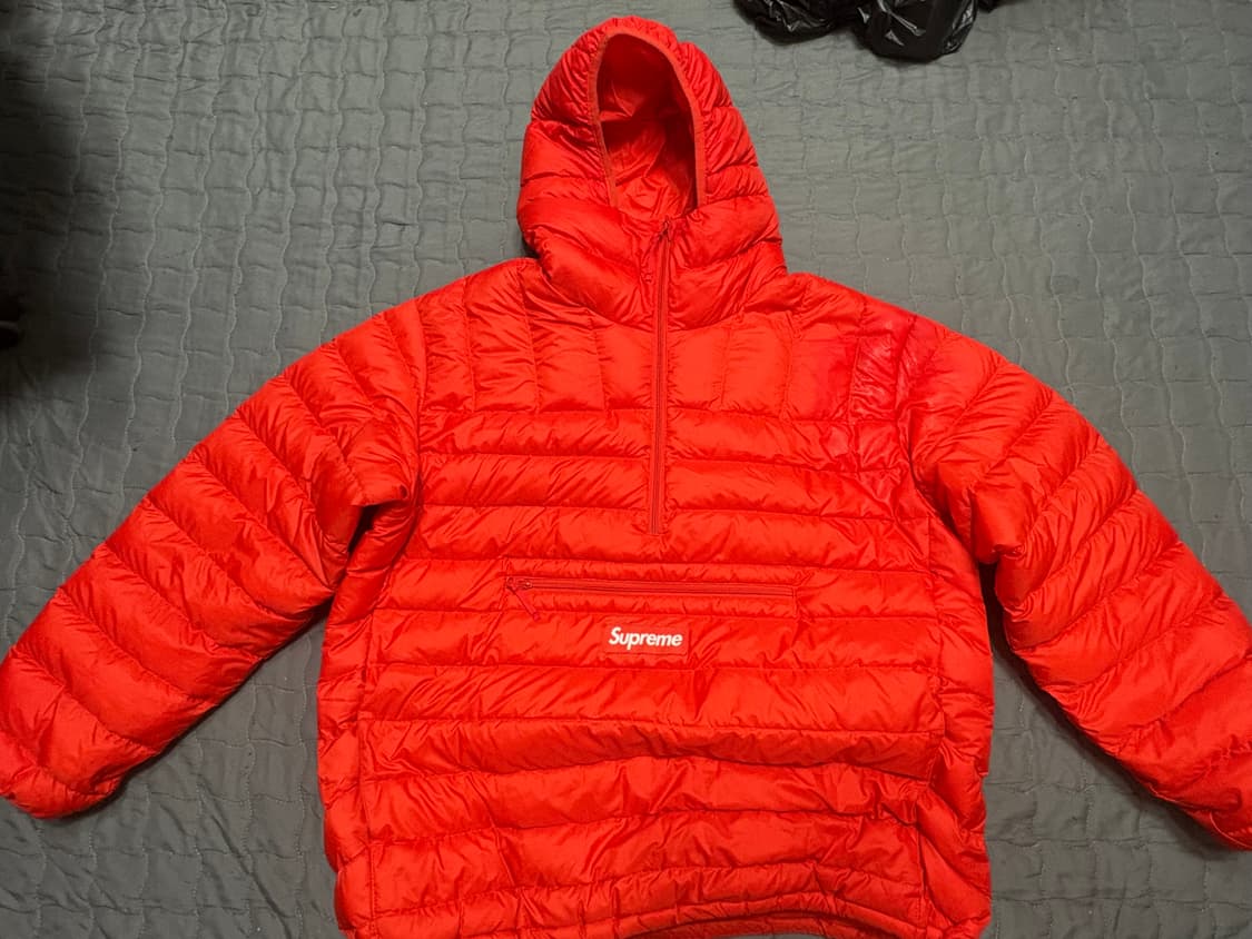 슈프림 마이크로 다운 하프 집 후드 풀오버 레드 L 상품이미지1