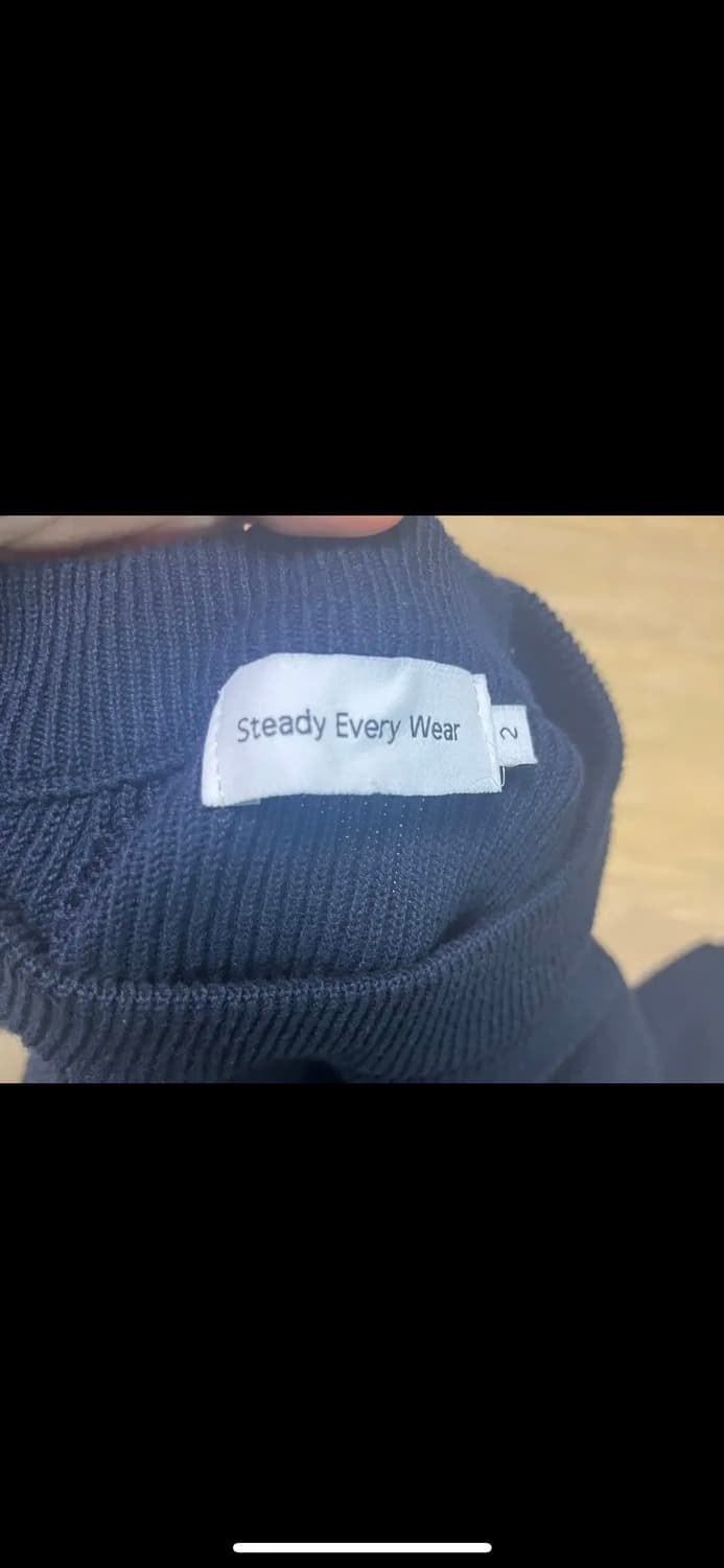 Sew 스테디에브리웨어 코튼 크루넥 니트 네이비 2 상품이미지2