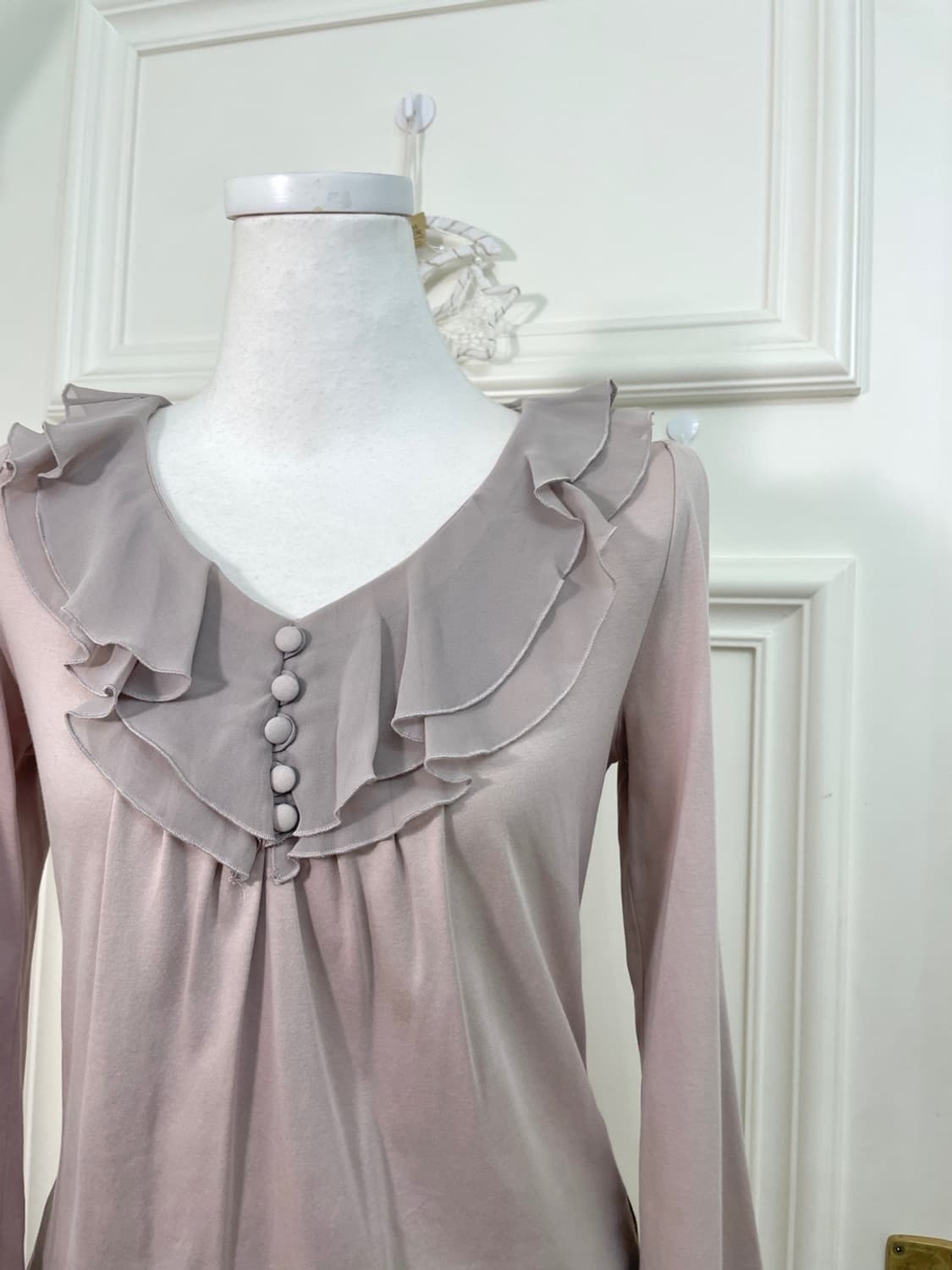 indi pink ruffle shirring cotton top 상품이미지7