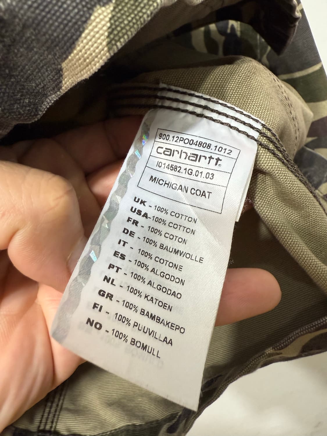 칼하트 미시건 카모 워크자켓 S 상품이미지7