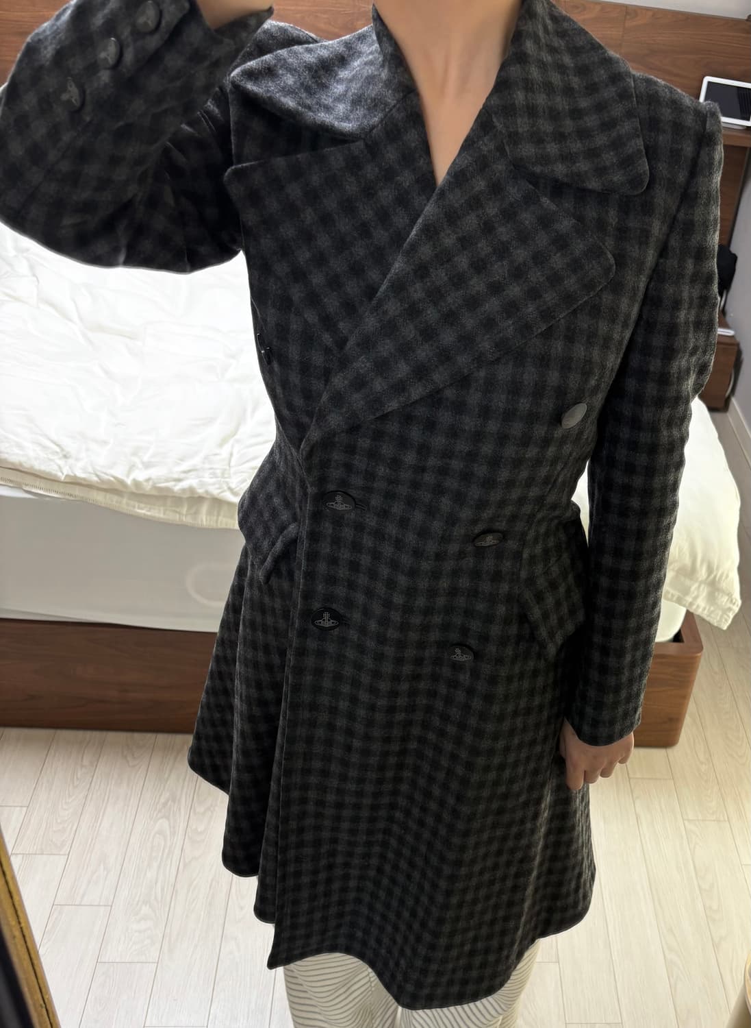 비비안웨스트우드 체크 코트 38 상품이미지1