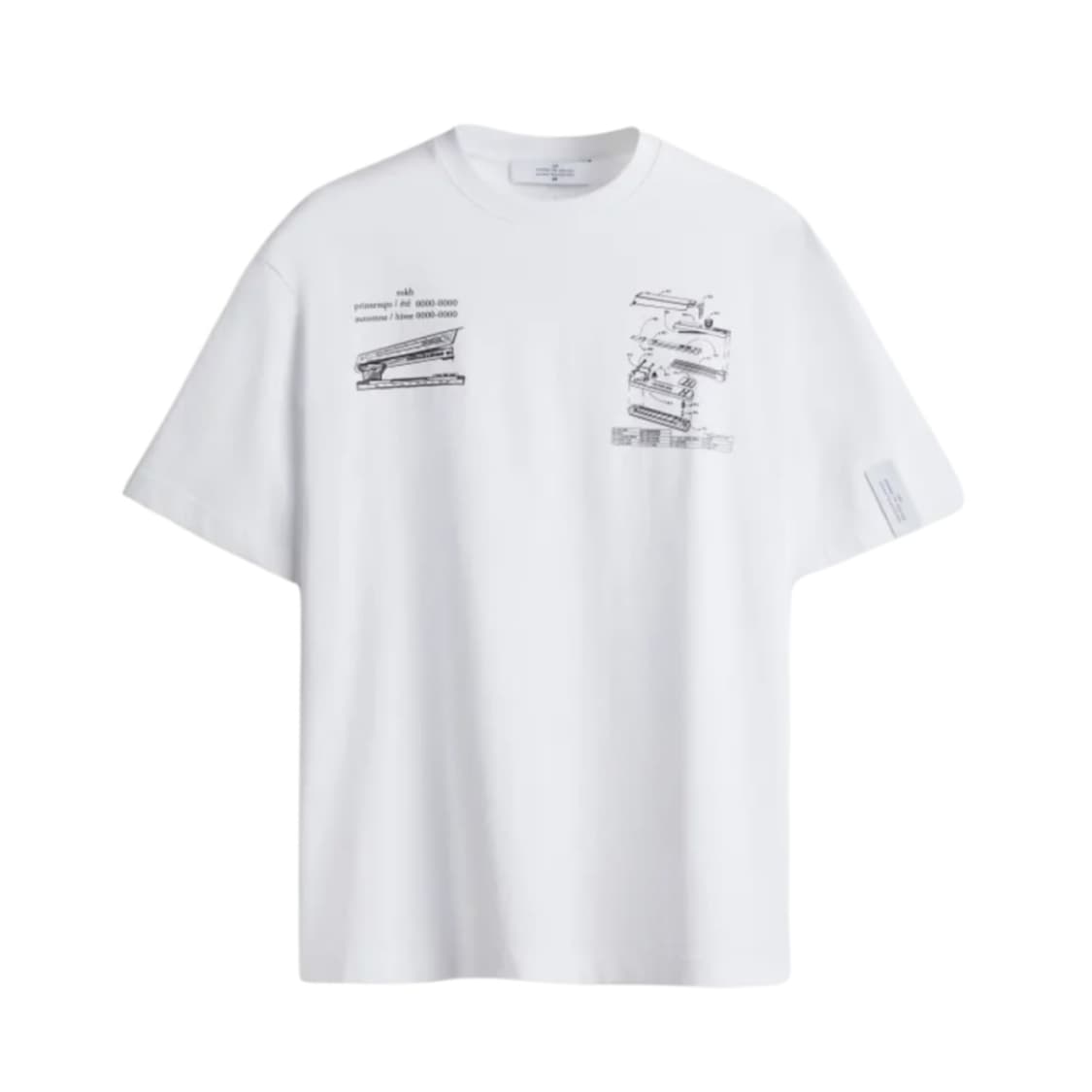 [L] rokh H&M 스테이플러 티셔츠 화이트 상품이미지2