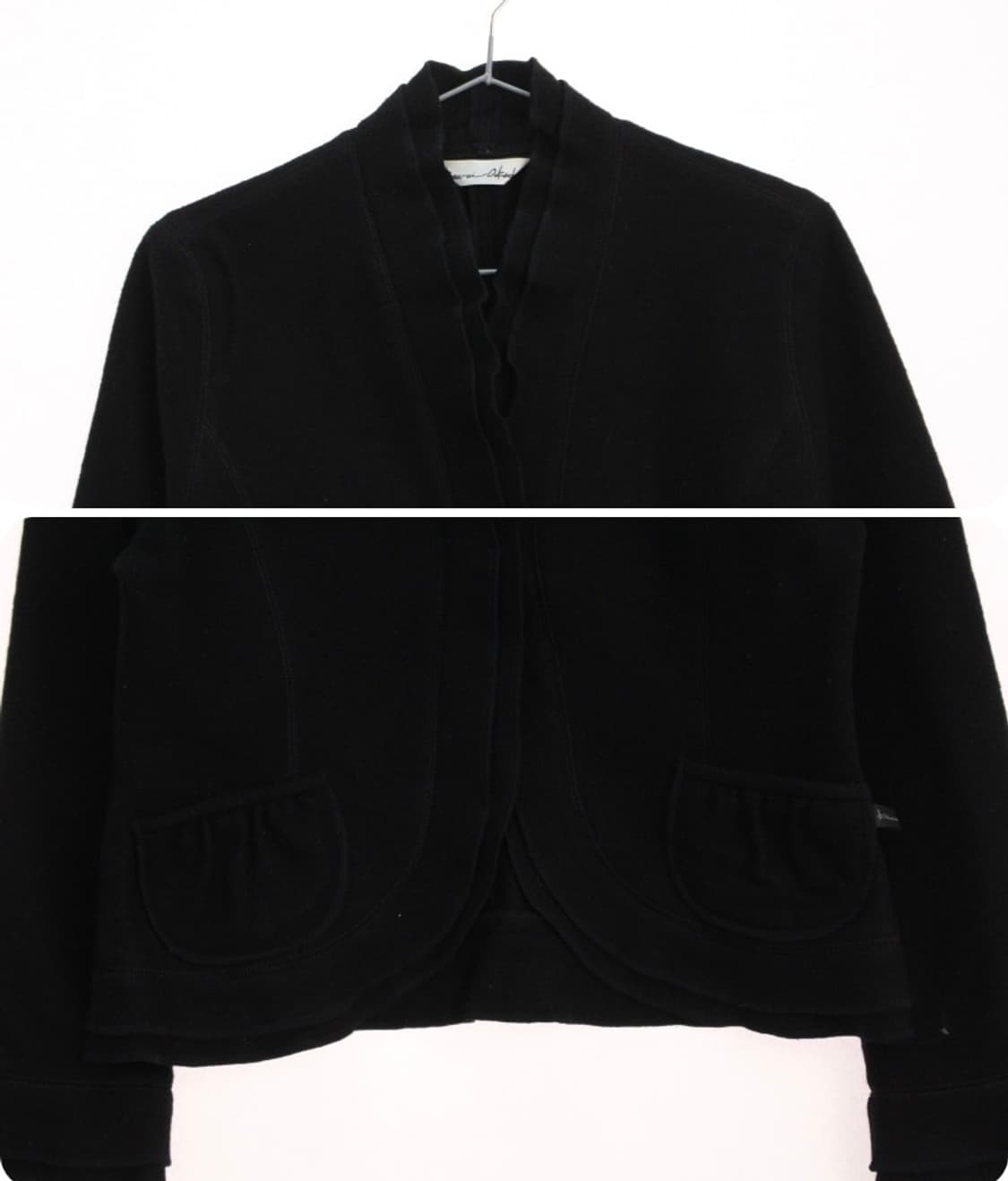 모 100프로 프릴 둥근 주머니 숏자켓 아우터 빈티지 상품이미지2