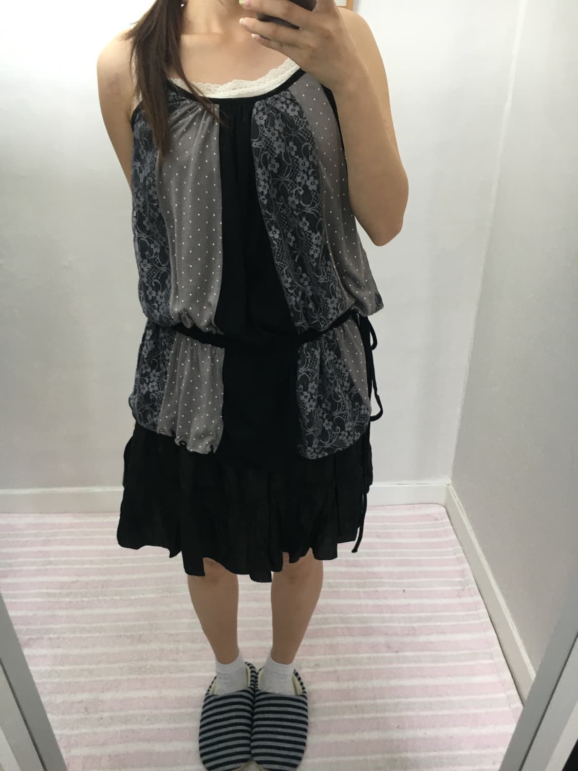 도트 레이스 슬리브리스 상품이미지7