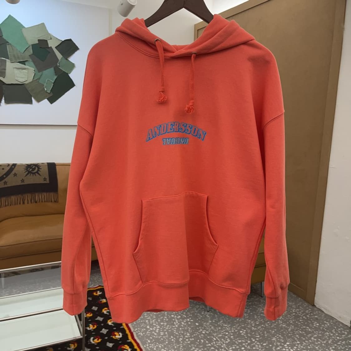 앤더슨벨 빈티지 레트로 코랄 언더로고 후드티 S C08227 상품이미지3