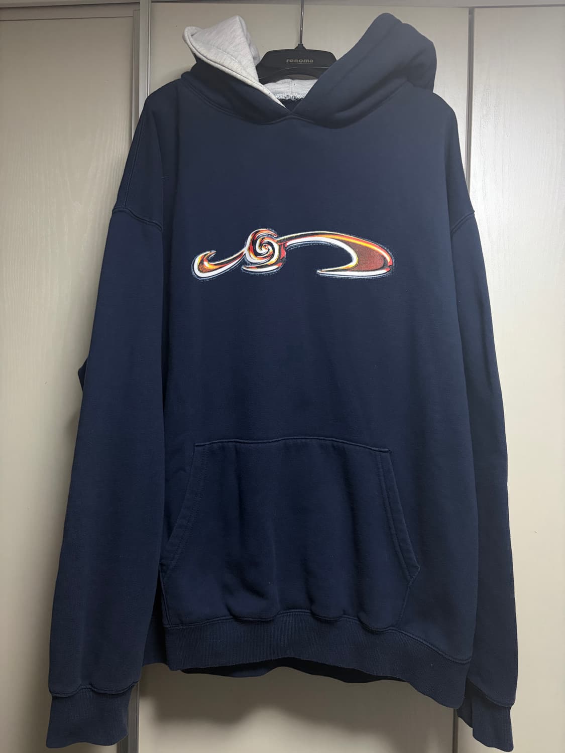 예스아이씨 더블 후디 네이비 상품이미지5