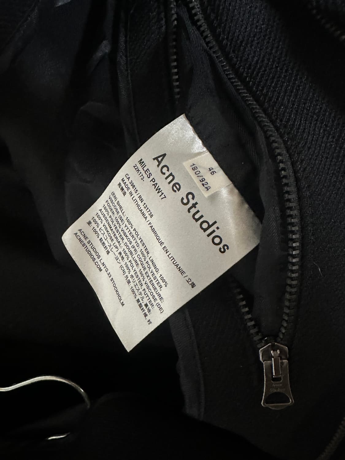 아크네스튜디오 마일즈 자켓 블랙 46 상품이미지4